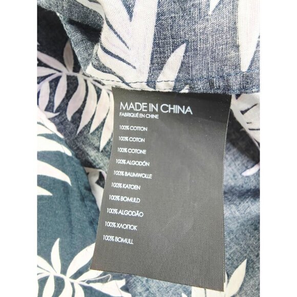 Club Monaco Slim Fit Size Large Mens Black Floral Short Sleeve Button Down Shirt - Picture 6 of 10